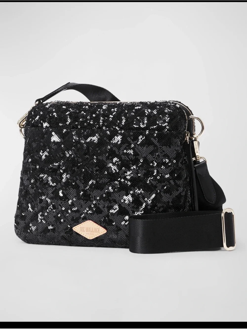 MZ Wallace Madison Sequins Quilted Crossbody Bag.